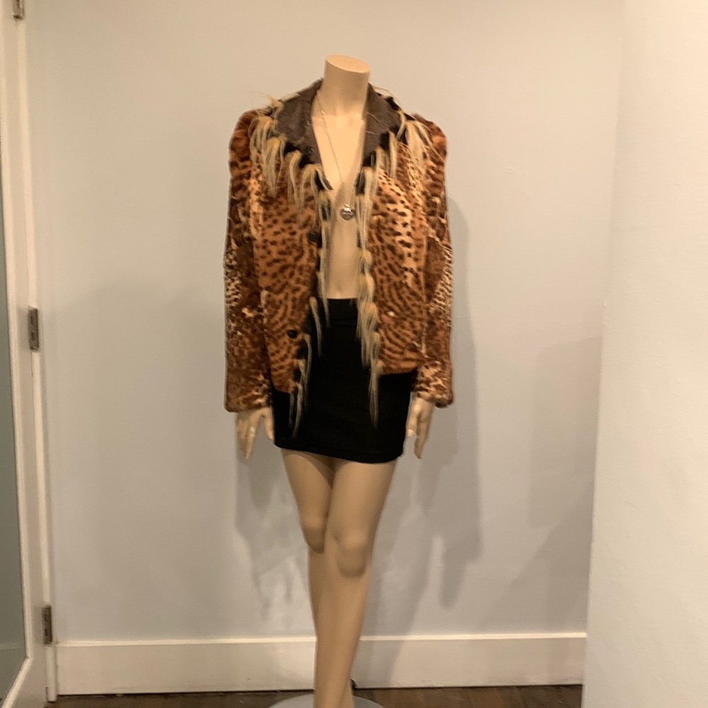 Ambiente reversible genuine leather & fur jacket size 36 M